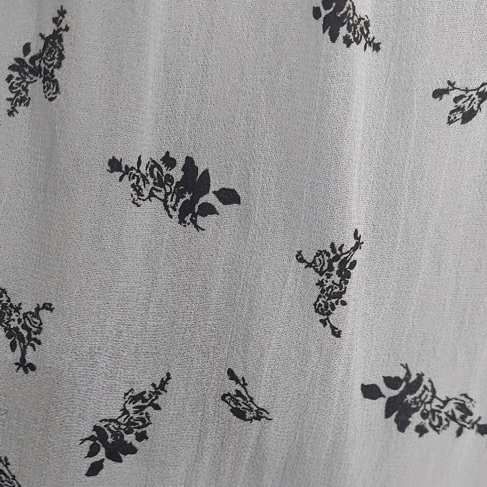 Ganni Light Blue Dress with Black Floral Pattern - Picture 5 of 15